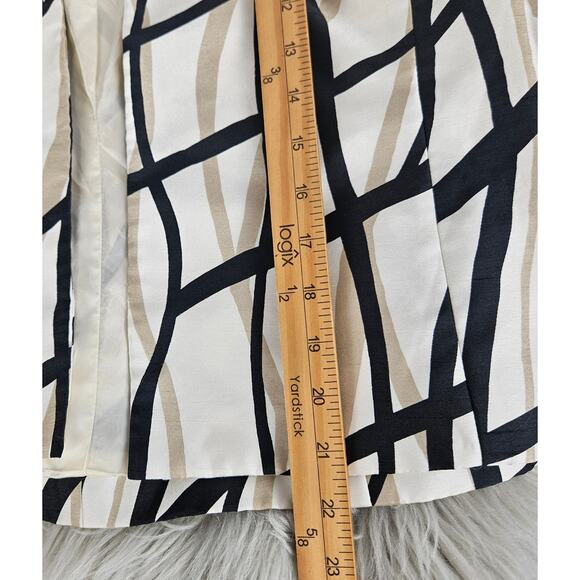 Kasper Petite 6P 2-Piece Blazer Jacket Sleeveless Top Set Beige Black Abstract - Picture 15 of 16